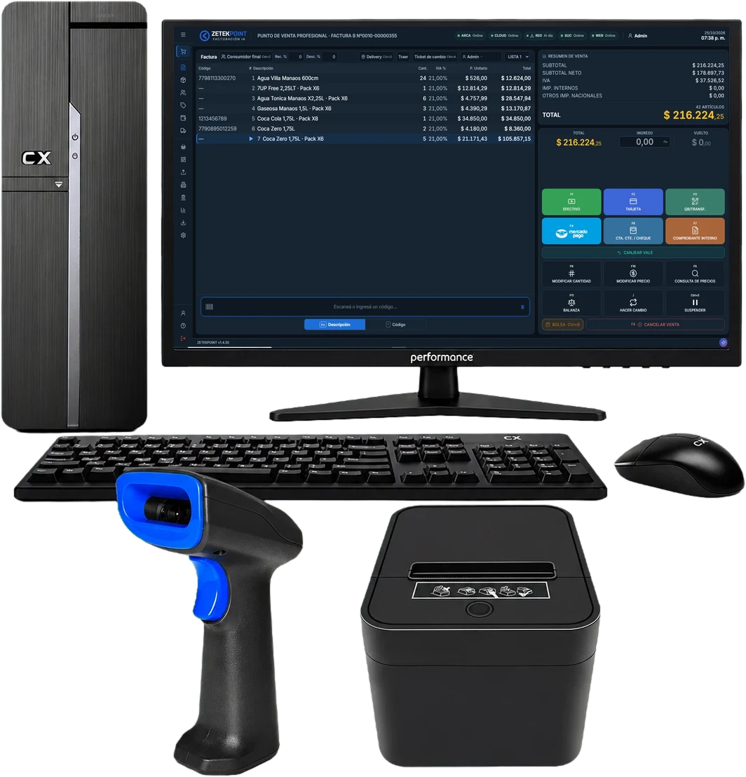 ZETEKPOINT Distribución: venta mayorista por packs en la PC de la distribuidora
