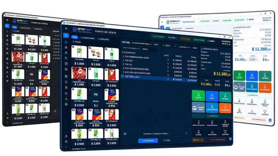 Pantalla de venta de ZETEKPOINT Comercio